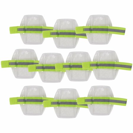 Squids By Ergodyne 3386 Hi-Vis Lime Arm Band ID Badge Holder, 10PK 3386HVPK10